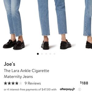 Joes Lara Ankle Cigarette Maternity Jeans size 26